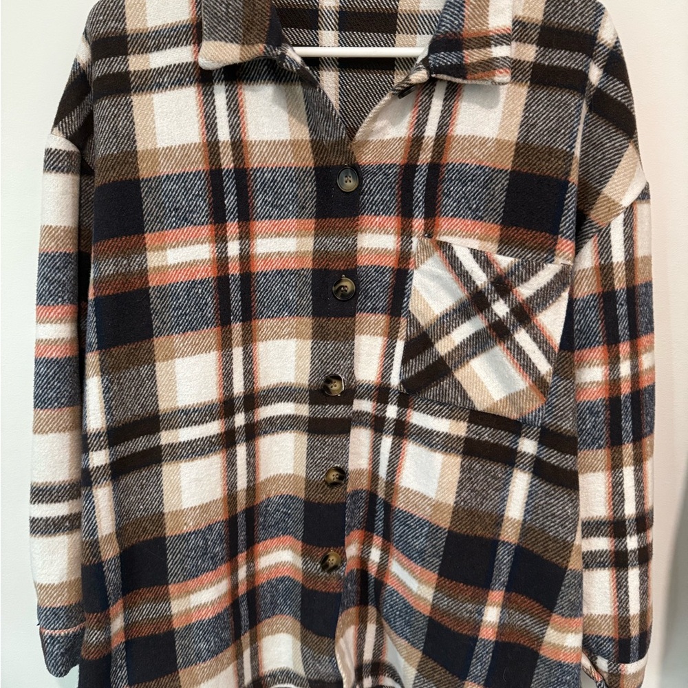 Plaid Button-Up Shacket